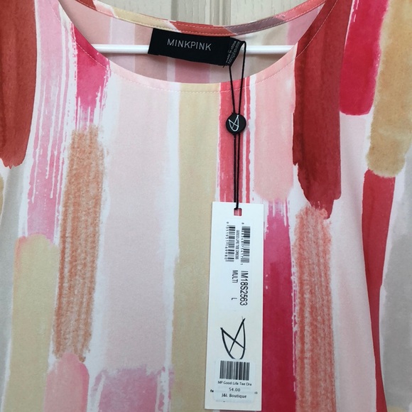NWT minkpink multi color short sleeve dress - Picture 2 of 5